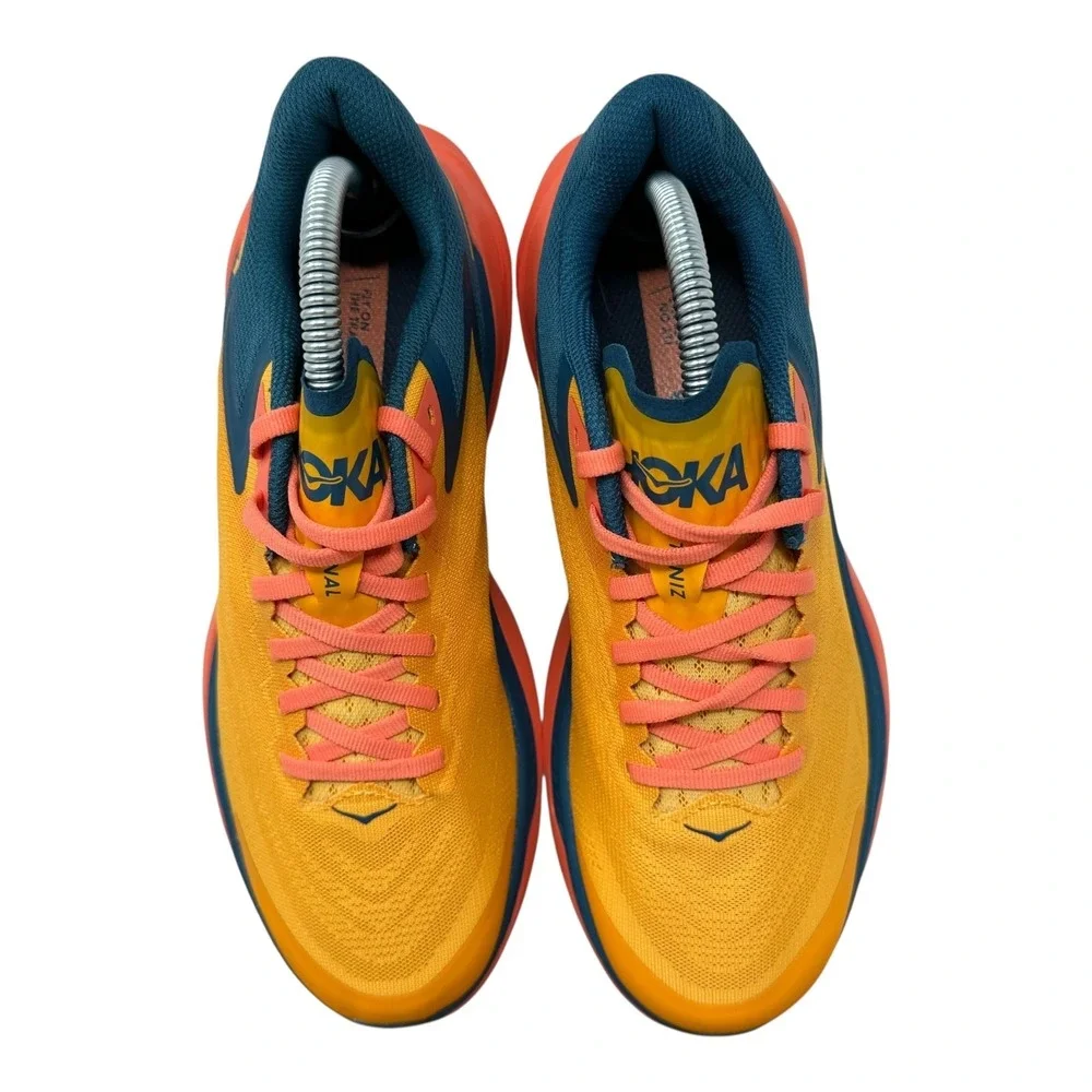 Hoka One One Women’s Orange and Blue Athletic Running Shoes
